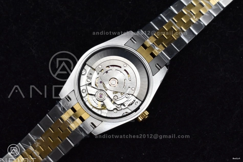 GSF DateJust Bracelet 278273 Soft President 561 on Ladies 316L Steel YG Black Dial Stick Markers 31 0731